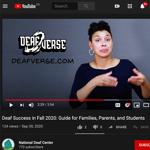 Deaf Success in Fall 2020: Guide for Families, Parents, and Students | YouTube video DeafSuccessInFall2020