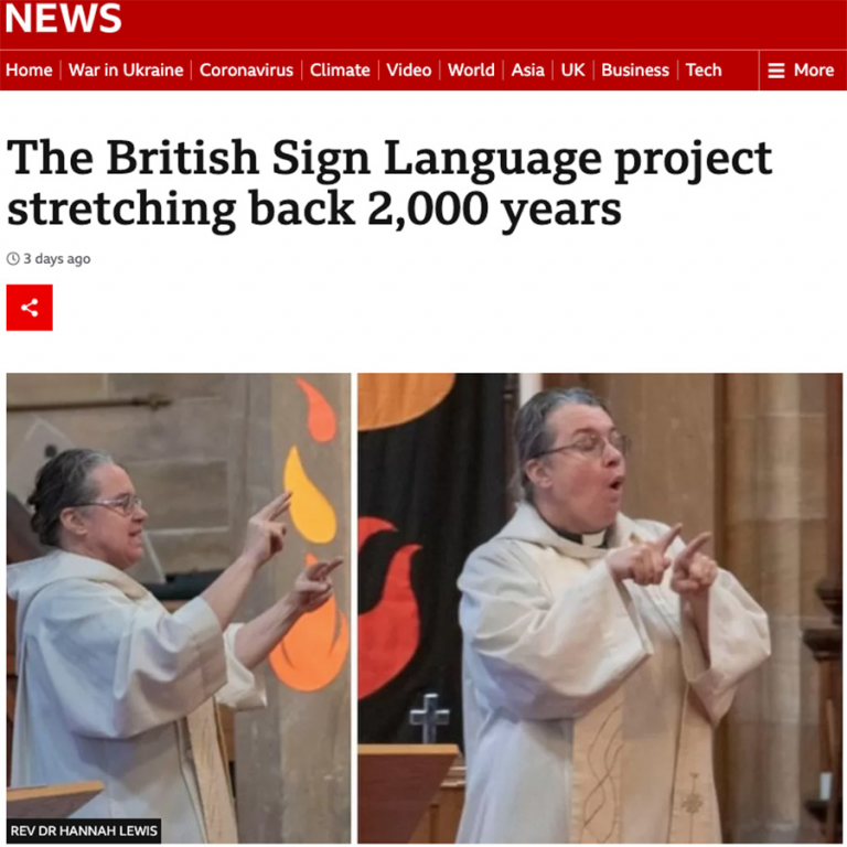 The British Sign Language project stretching back 2,000 years | BBC News The BSLprojectStretchingBack2000years 768x768