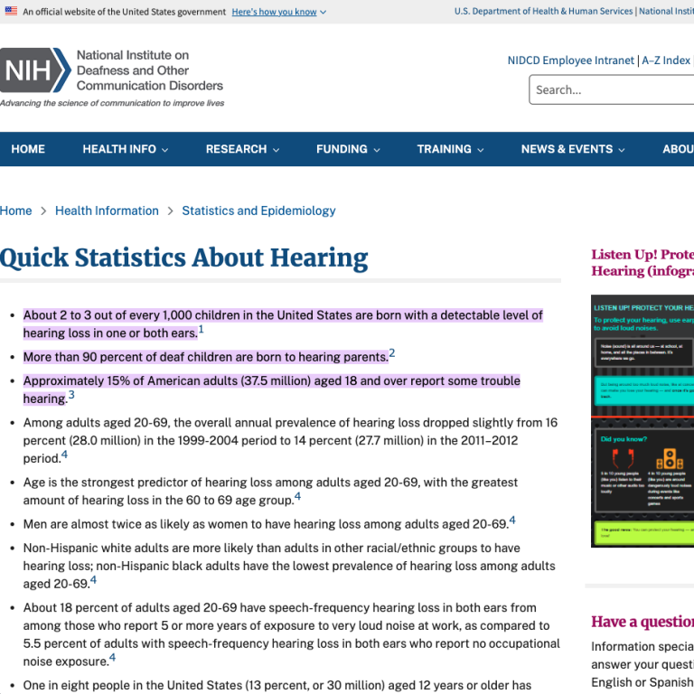 Quick Statistics About Hearing | NIDCD QuickStatisticsAboutHearingNIDCD 768x768