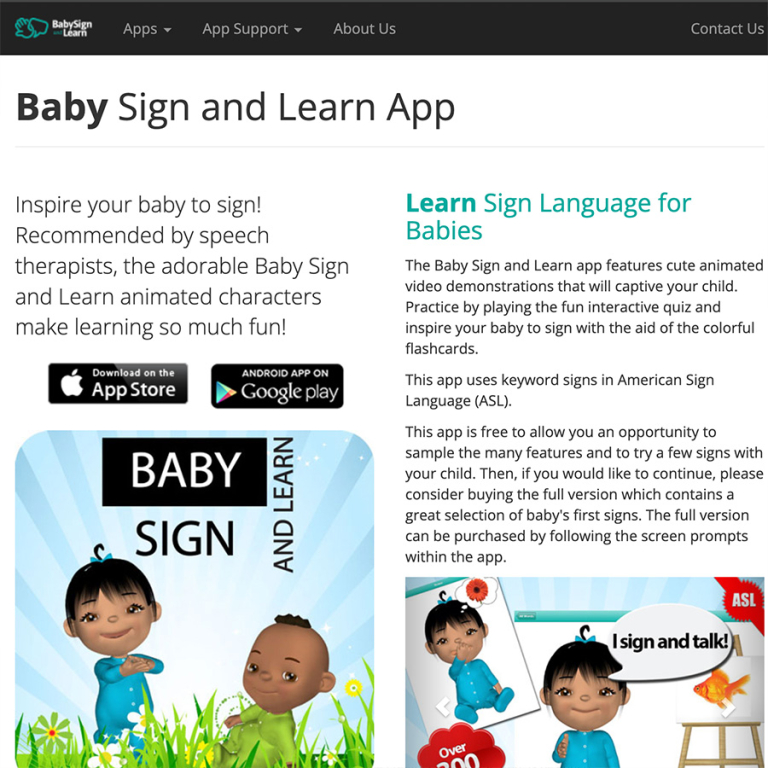 Baby Sign and Learn | Baby Sign Language Apps - ASL (American Sign Language) BabySignAndLearnApp 768x768