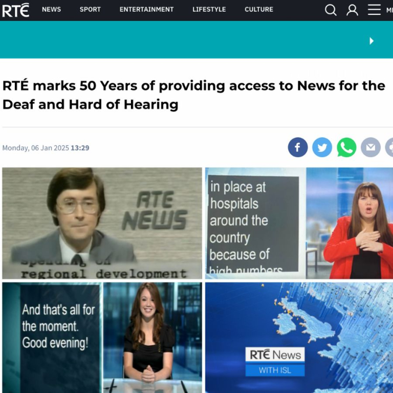 RTÉ marks 50 Years of providing access to News for the Deaf and Hard of Hearing RTE Marks 50 Years Of Providing Access To News For The Deaf And HoH 768x768