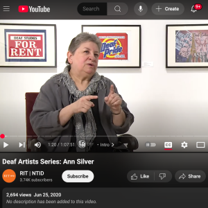 Deaf Artists Series: Ann Silver | YouTube - RIT - NTID Deaf Artists Series Ann Silver 300x300