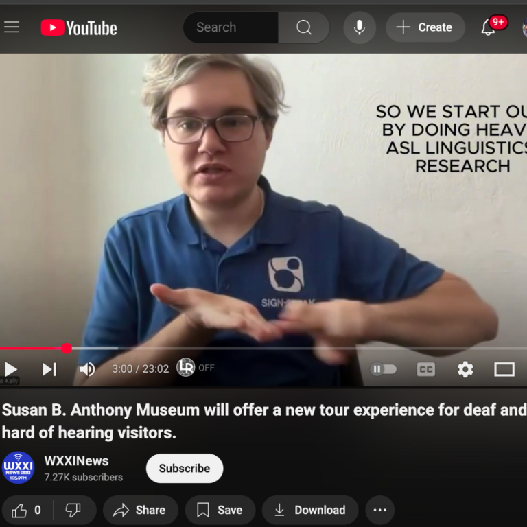 Susan B. Anthony Museum will offer a new tour experience for DHOH visitors | YouTube - WXXINews Susan B. Anthony Museum Will Offer A New Tour Experience For DHOH Visitors 768x768