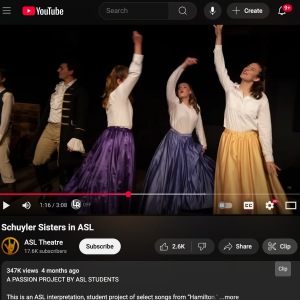 Schuyler Sisters in ASL | YouTube - ASL Theatre Schuyler Sisters In ASL 300x300